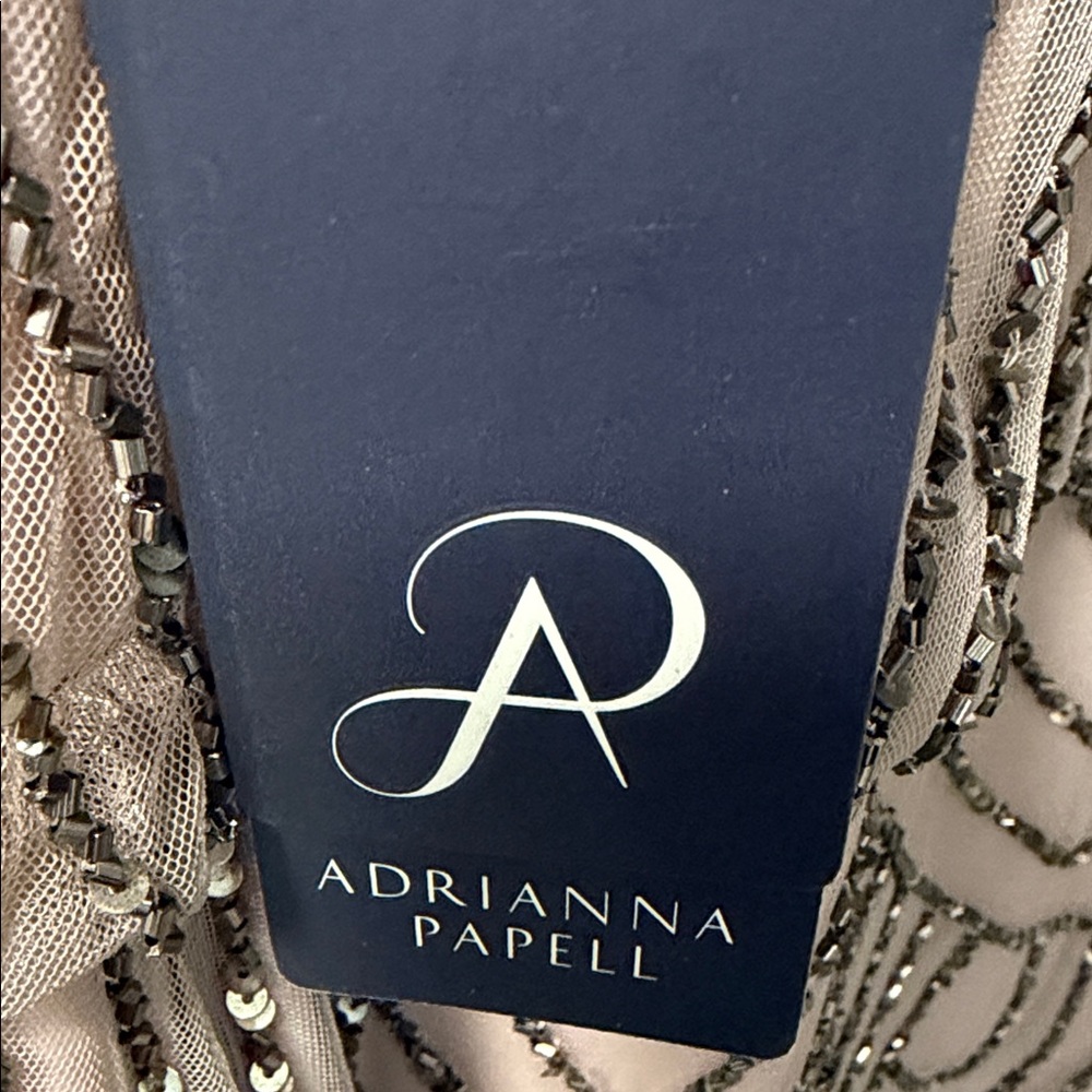 Adrianna Papell Nude Beaded Spaghetti Strap Mini Dress - Picture 4 of 8